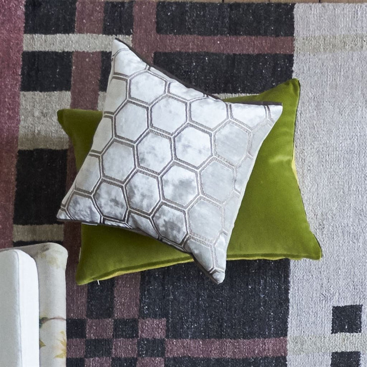 Designers Guild Manipur Oyster Large Velvet Cushion