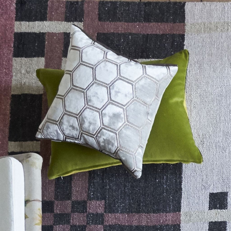 Designers Guild Manipur Oyster Velvet Cushion