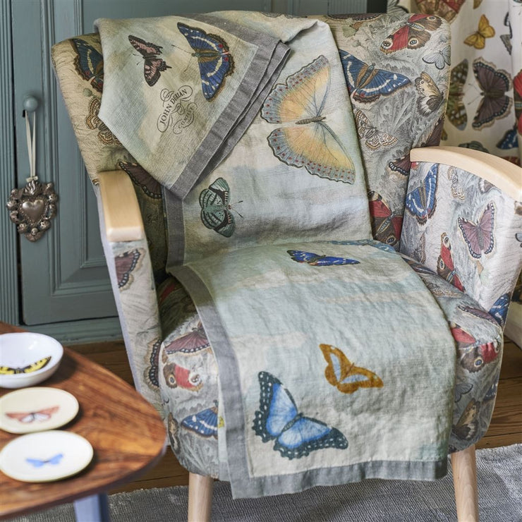 John Derian Mirrored Butterflies Sky Throw
