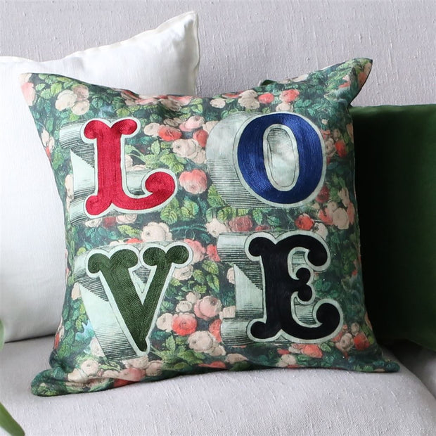 John Derian Love Forest Cushion