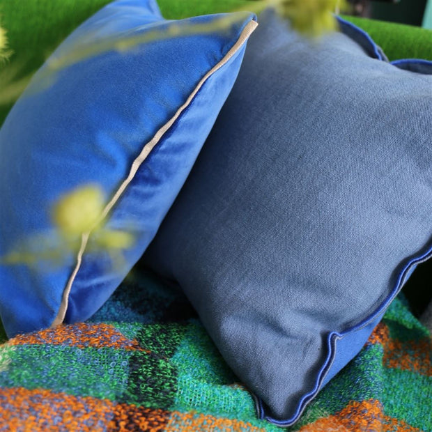 Designers Guild Varese Marine & Cerulean Velvet Cushion