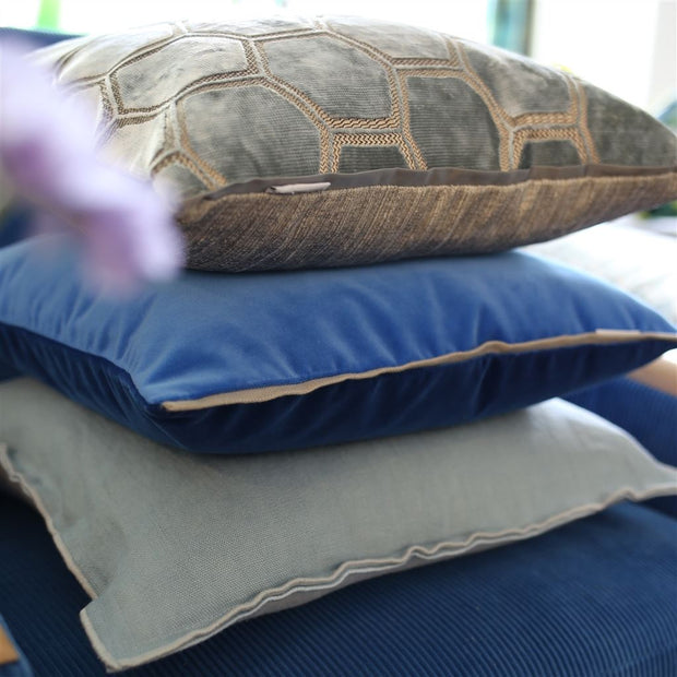 Designers Guild Varese Marine & Cerulean Velvet Cushion