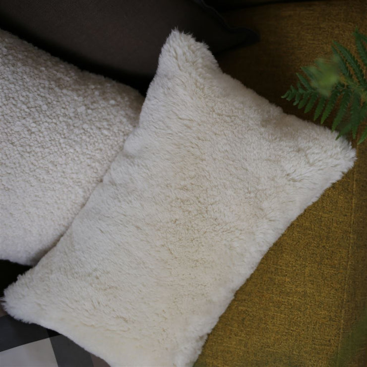 Designers Guild Mousson Chalk Faux Sheepskin Cushion