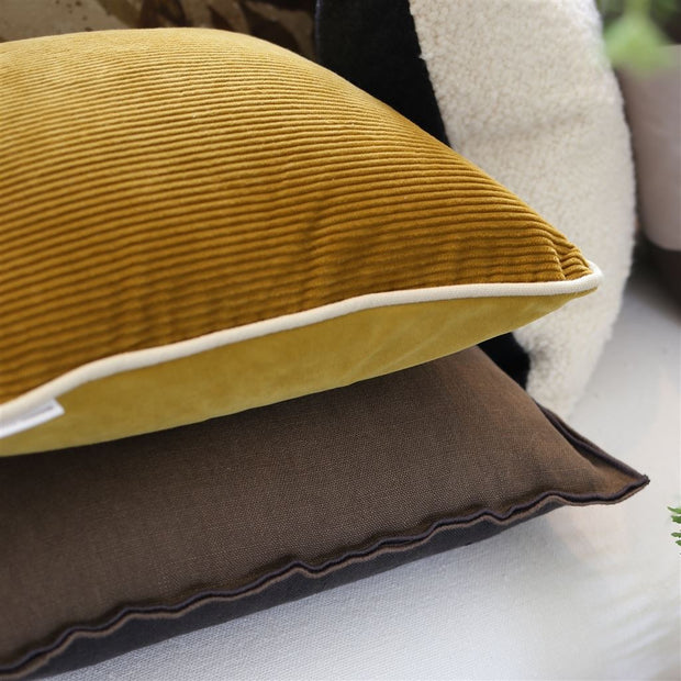Designers Guild Corda Olive Corduroy Cushion