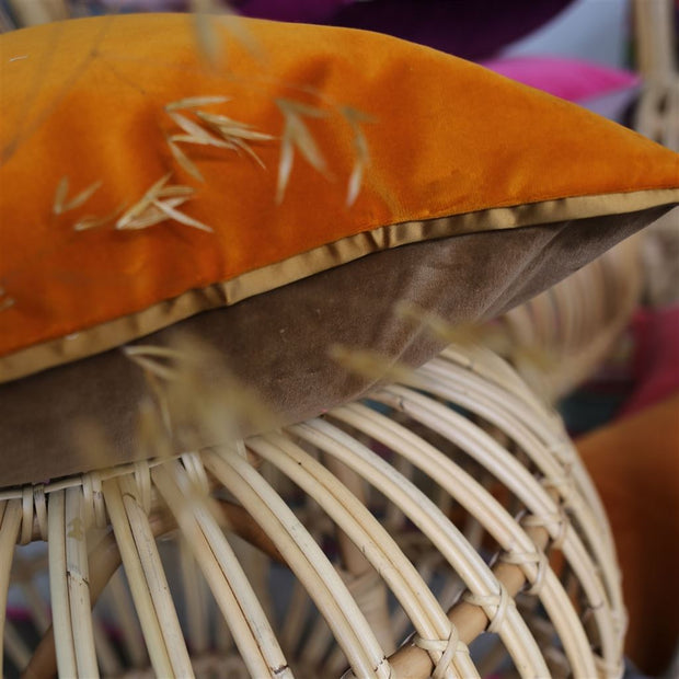 Designers Guild Cassia Saffron & Hazel Velvet Cushion