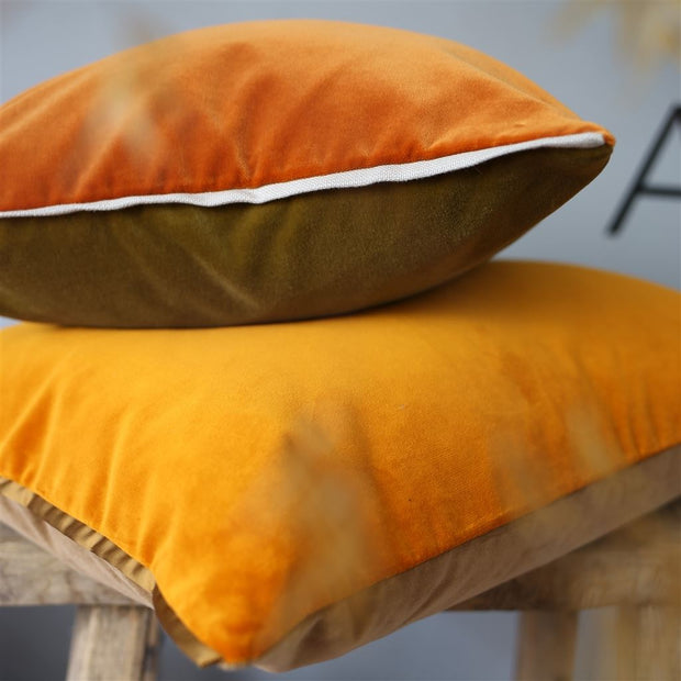 Designers Guild Cassia Saffron & Hazel Velvet Cushion