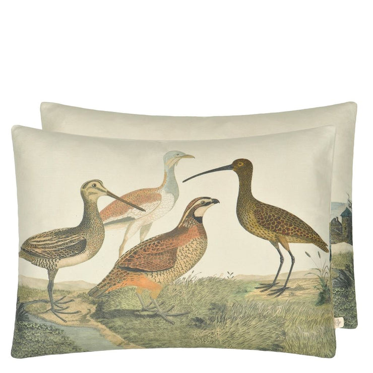 John Derian Birds Of A Feather Parchment Cushion