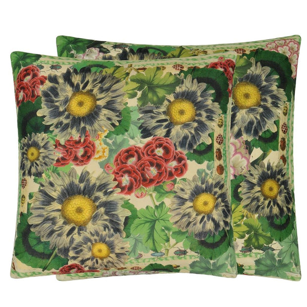 John Derian Blue Daisies Sepia Cushion