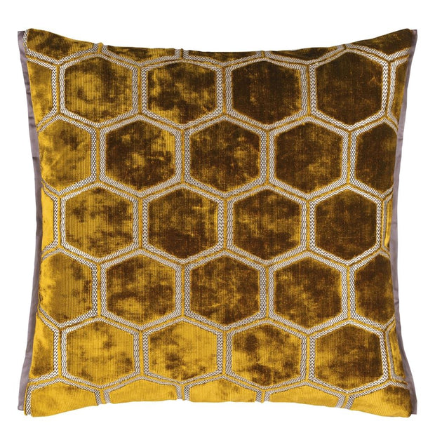 Designers Guild Manipur Ochre Large Velvet Cushion