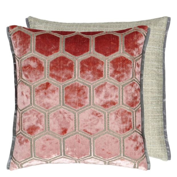 Designers Guild Manipur Coral Velvet Cushion