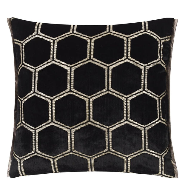 Designers Guild Manipur Noir Large Velvet Cushion