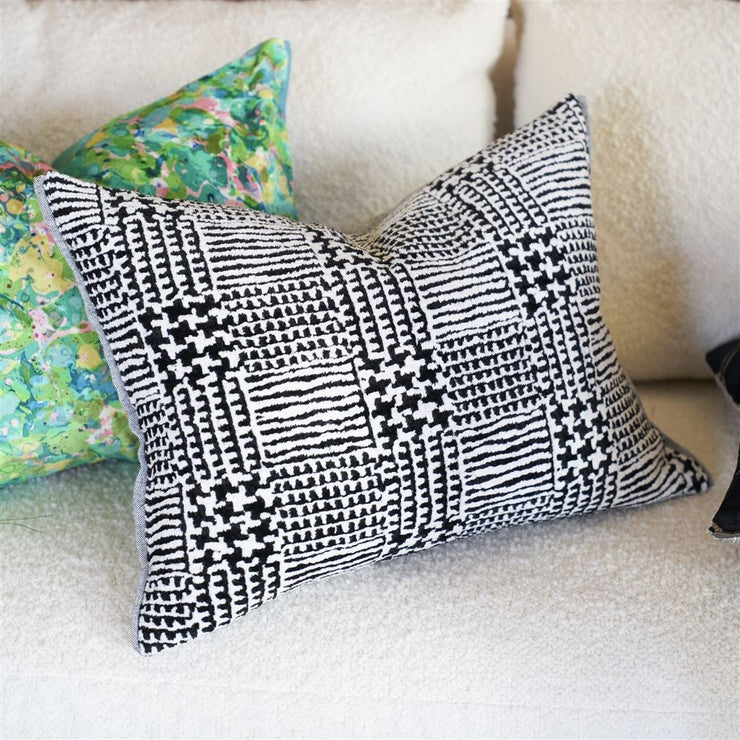 Designers Guild Queluz Noir Velvet Cushion