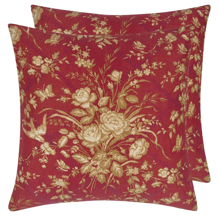Eliza Floral Sunbaked Red Cushion