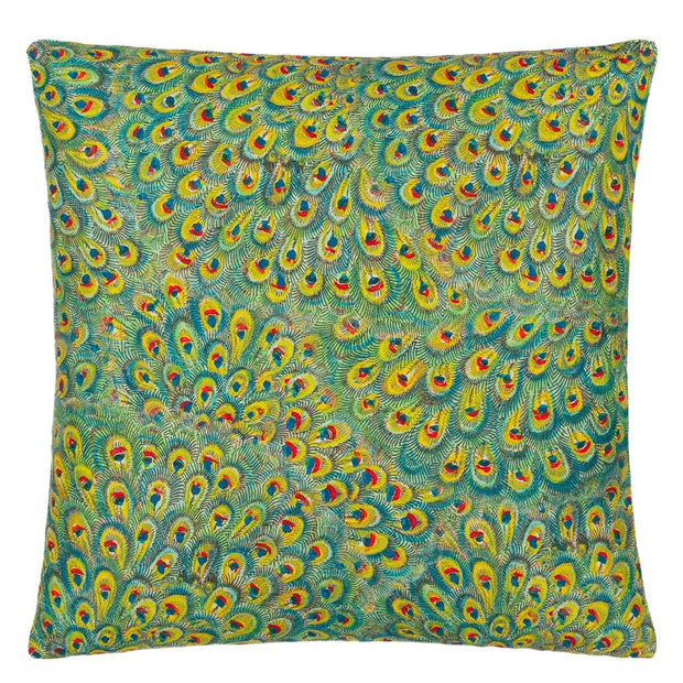 John Derian Peacock Emerald Cushion