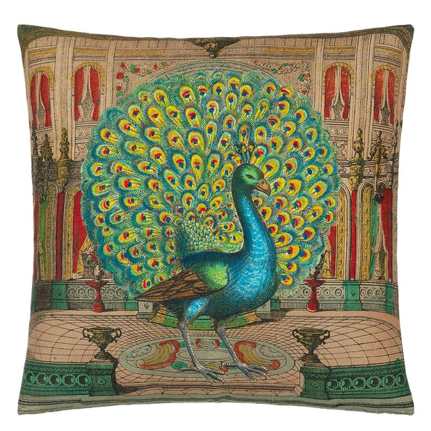 John Derian Peacock Emerald Cushion