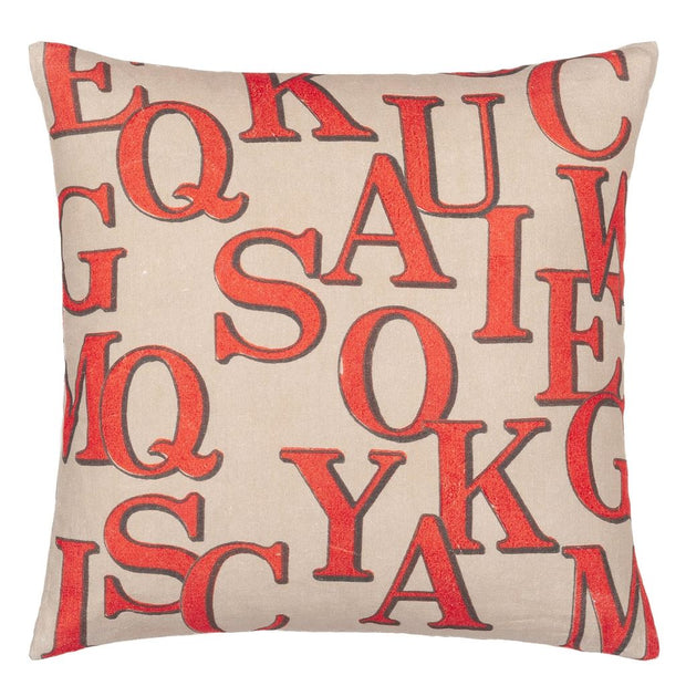 John Derian Alphabet Parchment Cushion