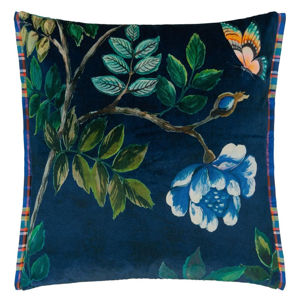 Designers Guild Porcelaine De Chine Velours Indigo Cushion