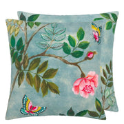 Papillon Chinois Teal Cushion