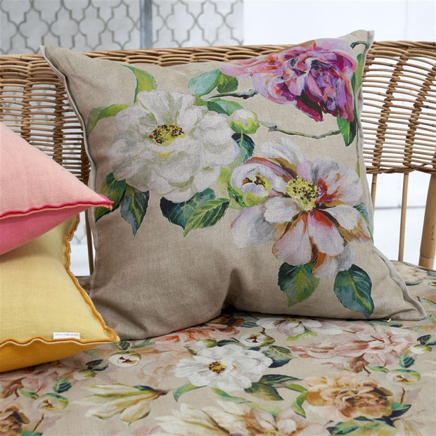 Designers Guild Jardin Botanique Grande Peony Linen Cushion