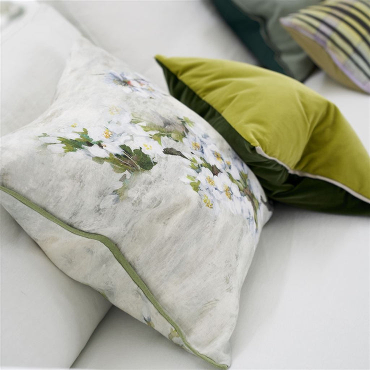 Designers Guild Fleur D'assam Platinum Linen Cushion