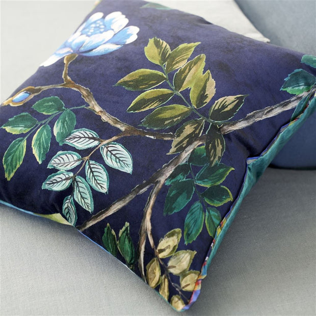Designers Guild Porcelaine De Chine Velours Indigo Cushion