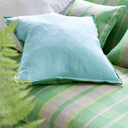 Designers Guild Brera Lino Emerald & Capri Linen Cushion