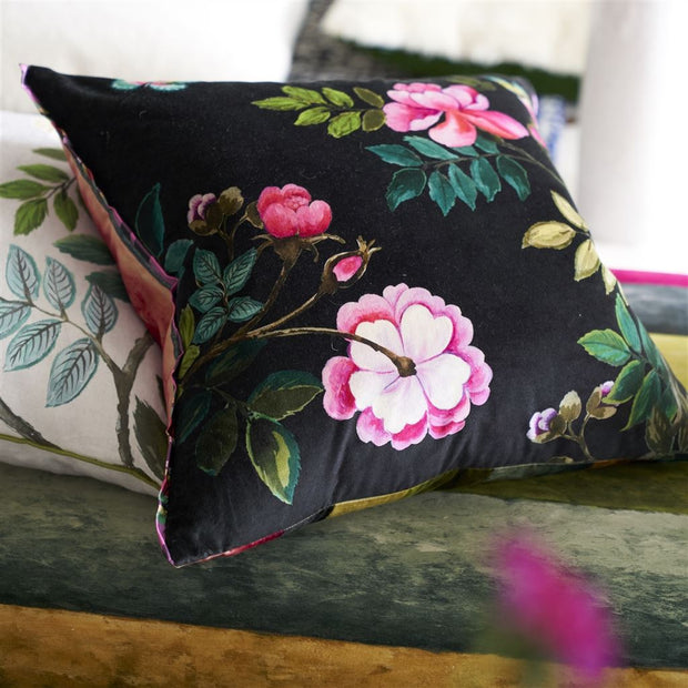 Designers Guild Porcelaine De Chine Velours Noir Cushion