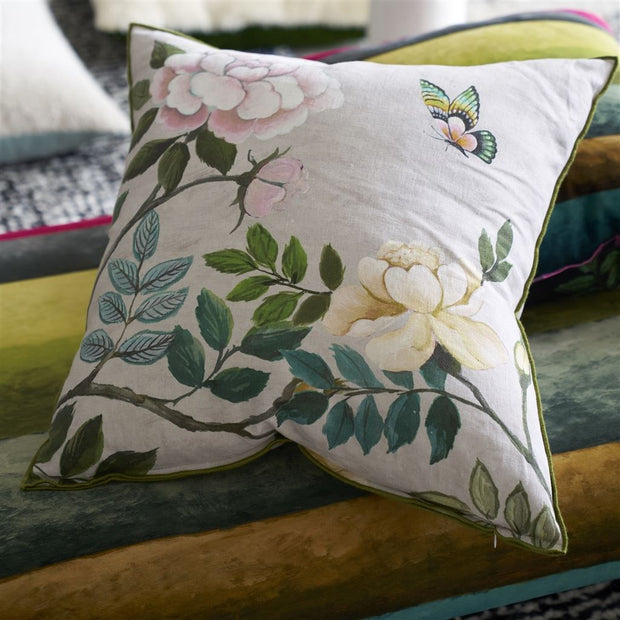 Designers Guild Porcelaine De Chine Cameo Linen Cushion