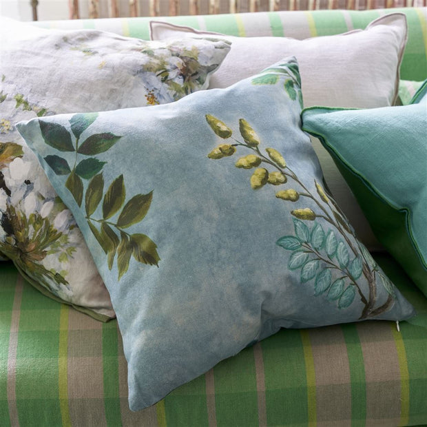 Designers Guild Papillon Chinois Teal Cotton/linen Cushion