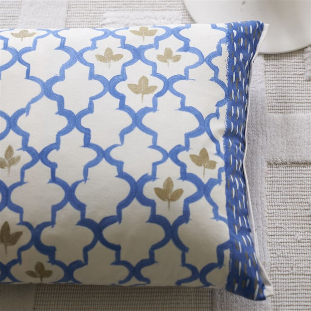 Designers Guild Pergola Trellis Cobalt Cotton Cushion