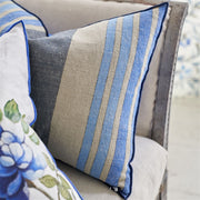 Designers Guild Brera Striato Cobalt Linen Cushion