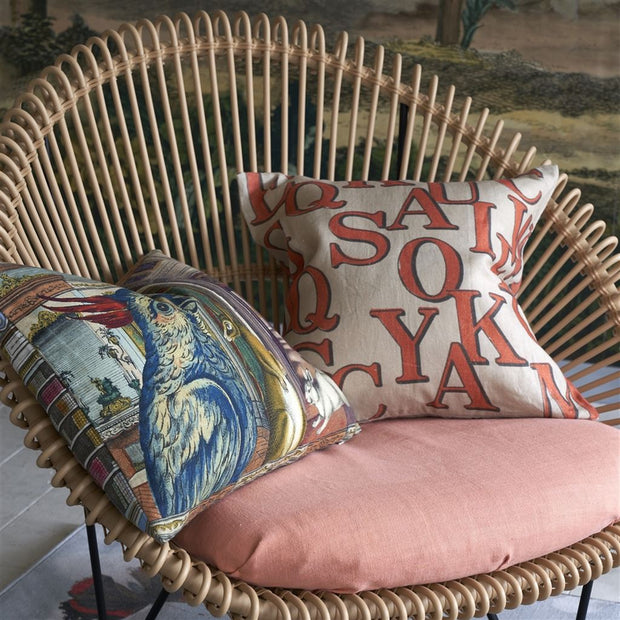 John Derian Alphabet Parchment Cushion