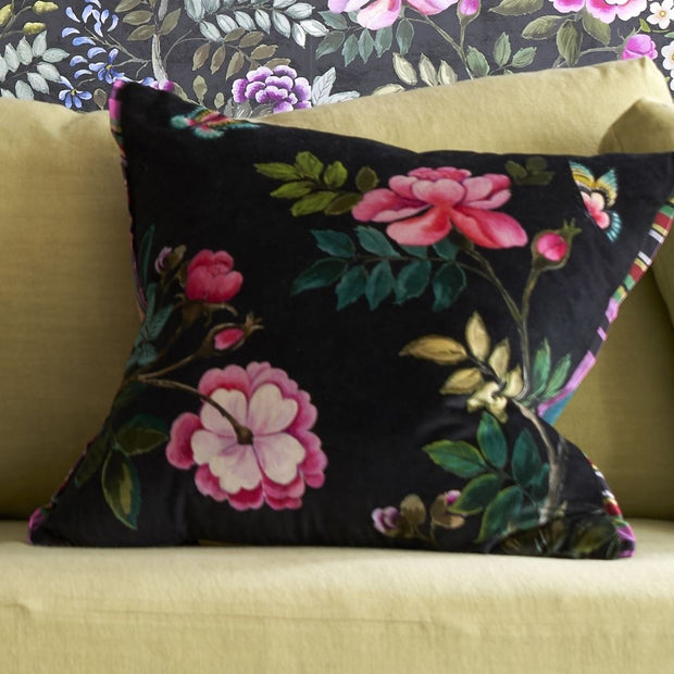 Designers Guild Porcelaine De Chine Velours Noir Cushion