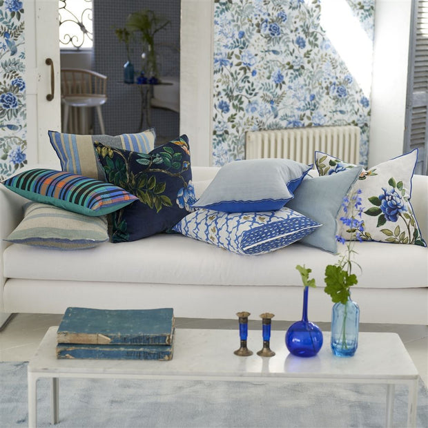 Designers Guild Pergola Trellis Cobalt Cotton Cushion