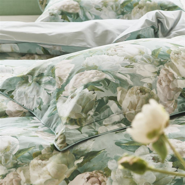 Designers Guild Peonia Eau De Nil Bed Linen