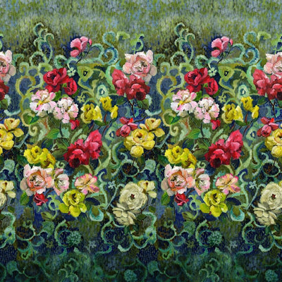 Tapestry Flower Vintage Green