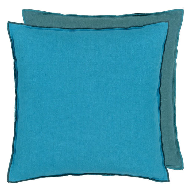 Brera Lino Indian Ocean & Teal Cushion 