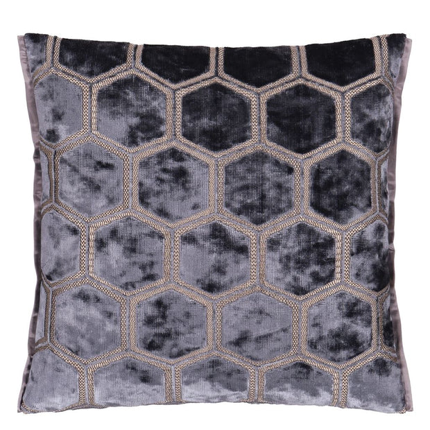 Designers Guild Manipur Graphite Velvet Cushion