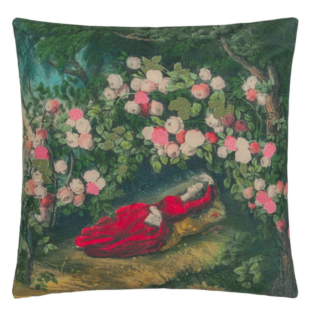 John Derian Bower Of Roses Forest Cushion