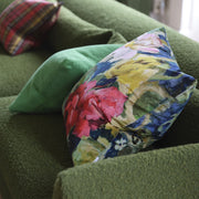 Designers Guild Tapestry Flower Vintage Green Velvet Cushion