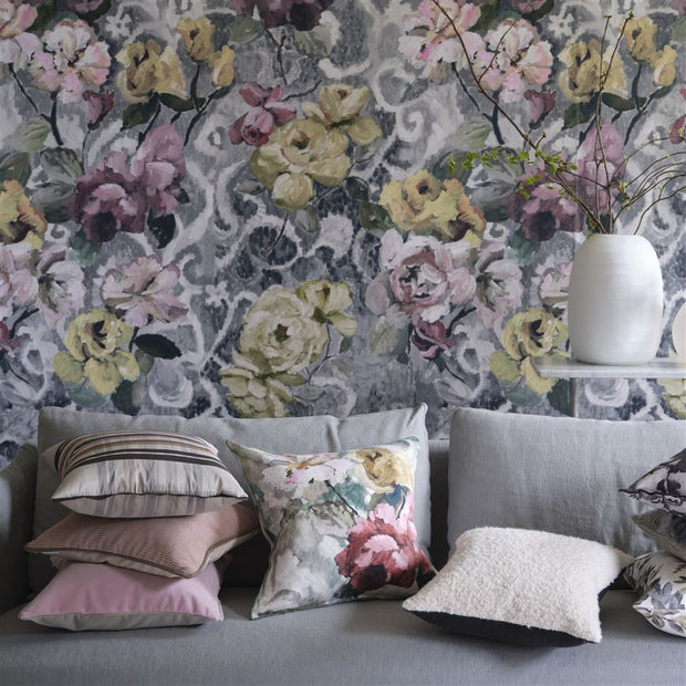 Designers Guild Tapestry Flower Eau De Nil Linen Cushion