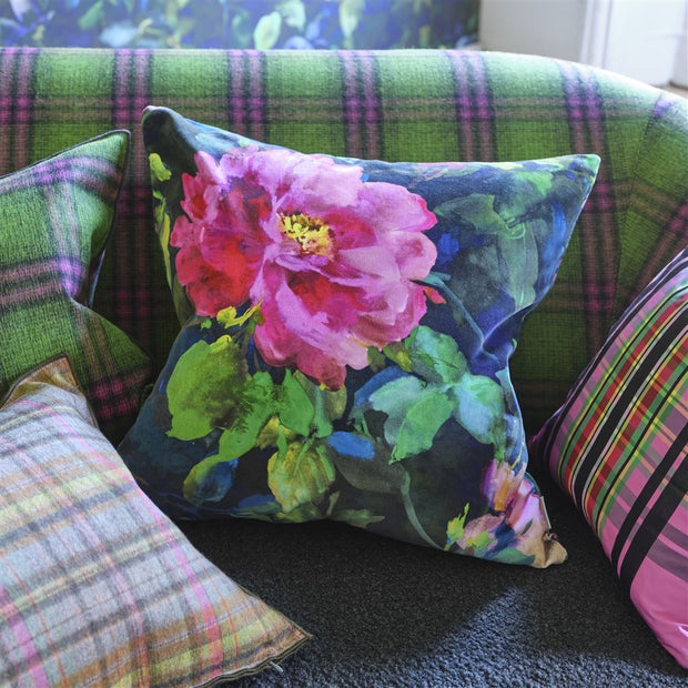 Designers Guild Gertrude Rose Fuchsia Velvet Cushion