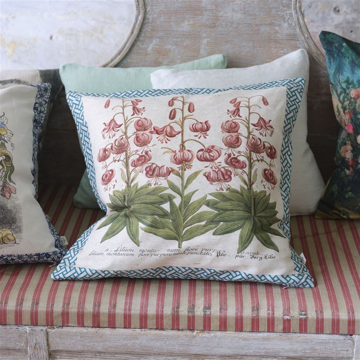 John Derian Crown Lily Canvas Cushion