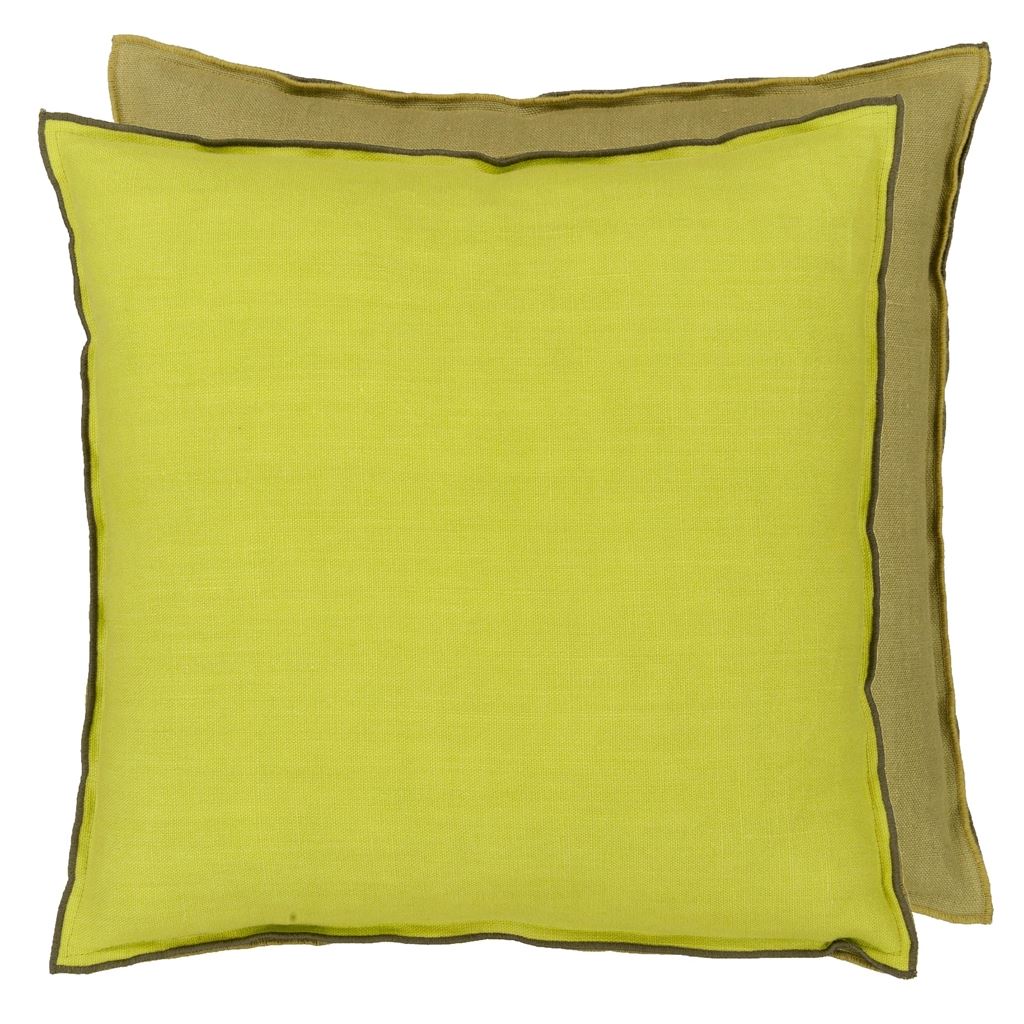 Designers Guild Brera Lino Lime Moss Linen Cushion – Sheen