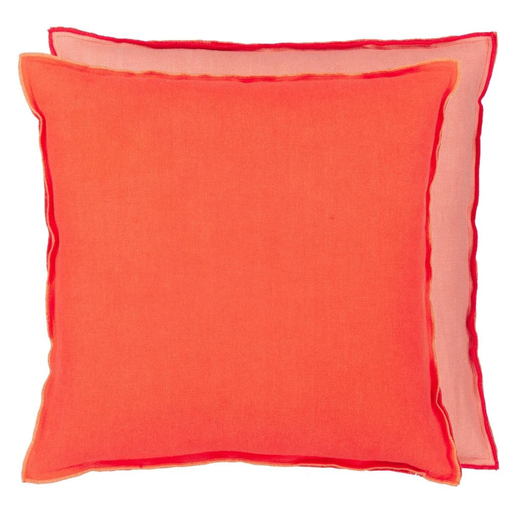 Brera Lino Nasturtium & Papaya Cushion 