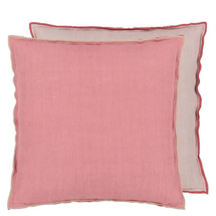 Brera Lino Damask Rose & Travertine Cushion