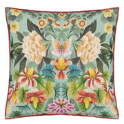 Designers Guild Ikebana Damask Aqua Cotton Cushion