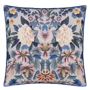 Designers Guild Ikebana Damask Slate Blue Cotton Cushion