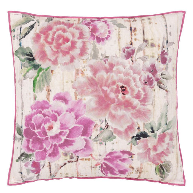Designers Guild Kyoto Flower Coral Cotton Cushion