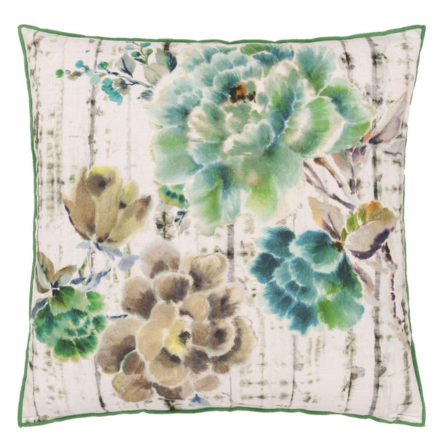 Designers Guild Kyoto Flower Jade Cotton Cushion